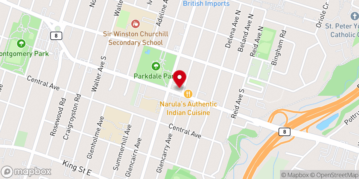 Map showing location of Proclaim Church Hamilton