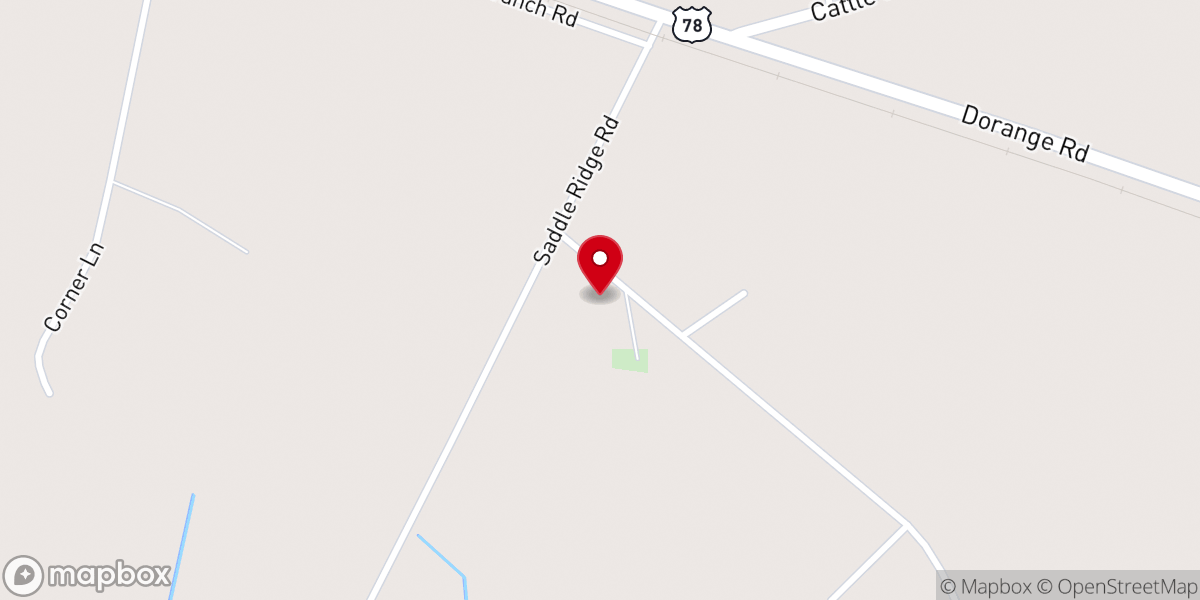 Map showing location of Mack Branch Baptist Church