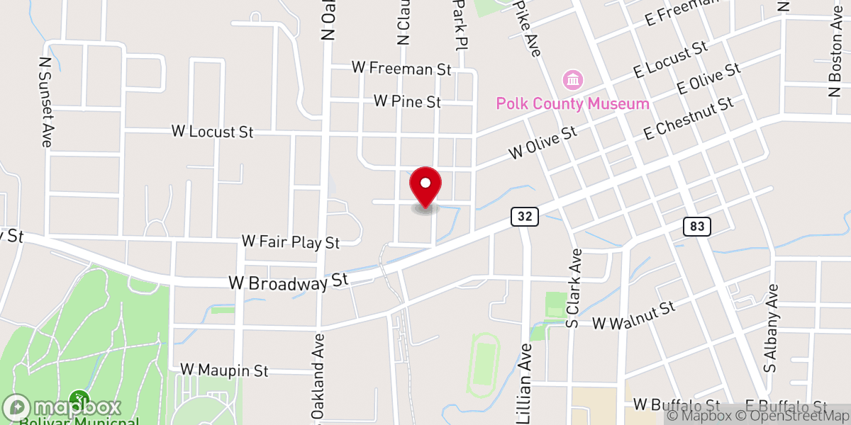 Map showing location of Calvary Missionary Baptist