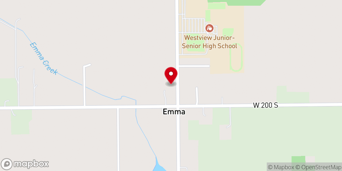 Map showing location of Emma Church