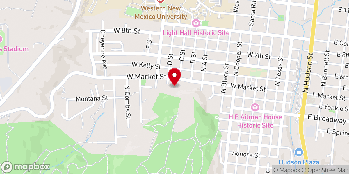 Map showing location of First Assembly of God Church