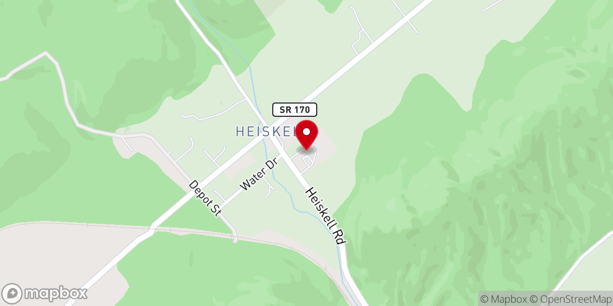 Map showing location of First United Methodist Church - Heiskell