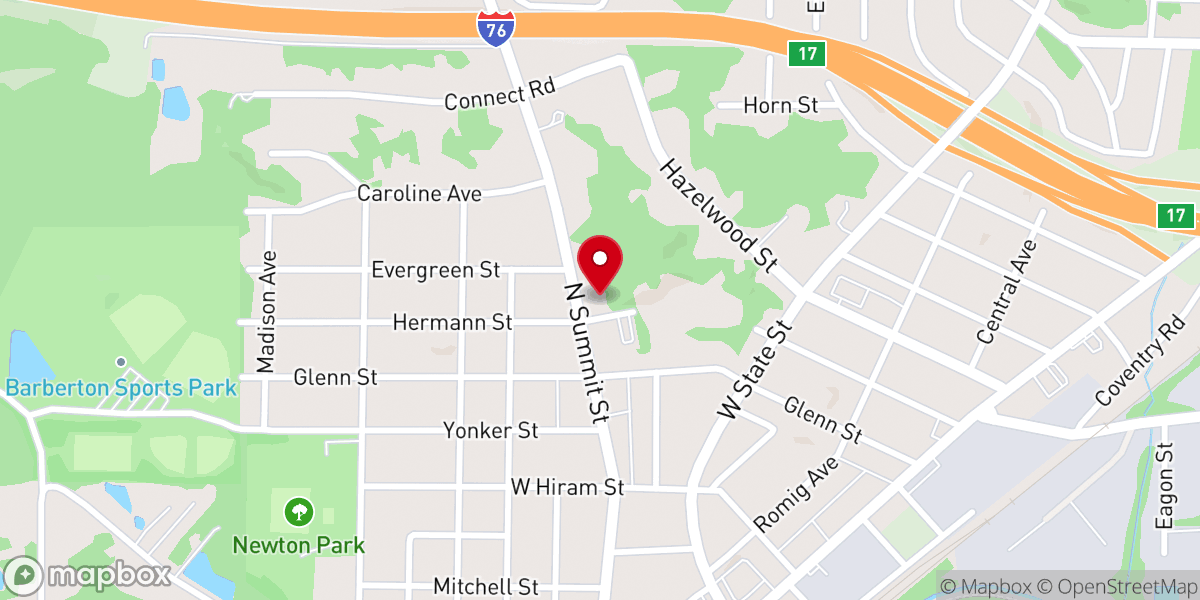 Map showing location of Barberton Church of God