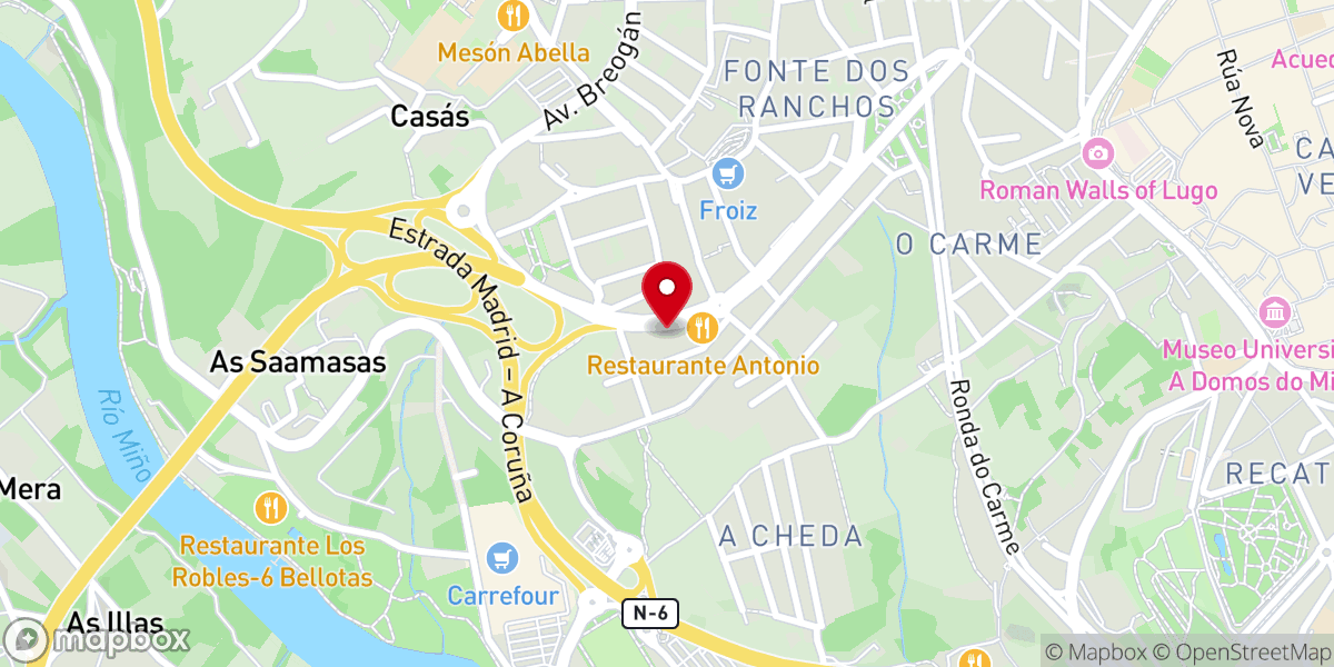 Map showing location of Cáritas Diocesana de Lugo