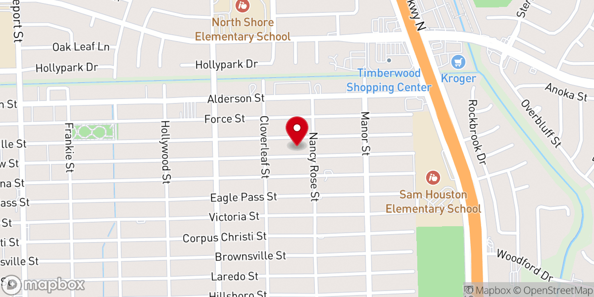 Map showing location of God's Love Tabernacle International Church Houston Texas
