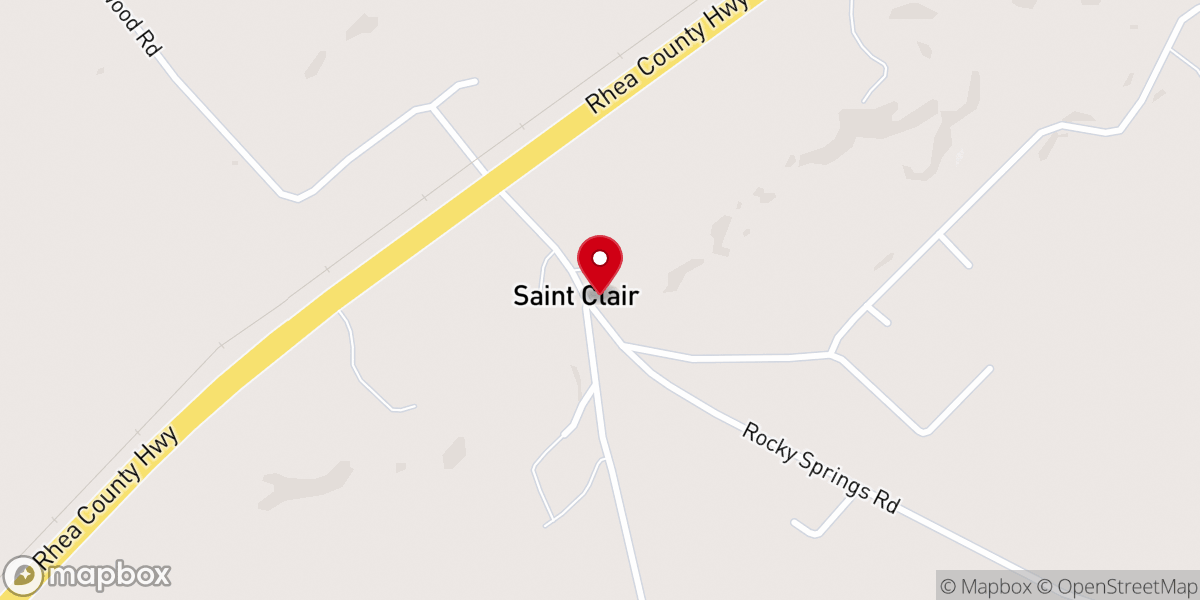 Map showing location of Saint Clair United Methodist Church