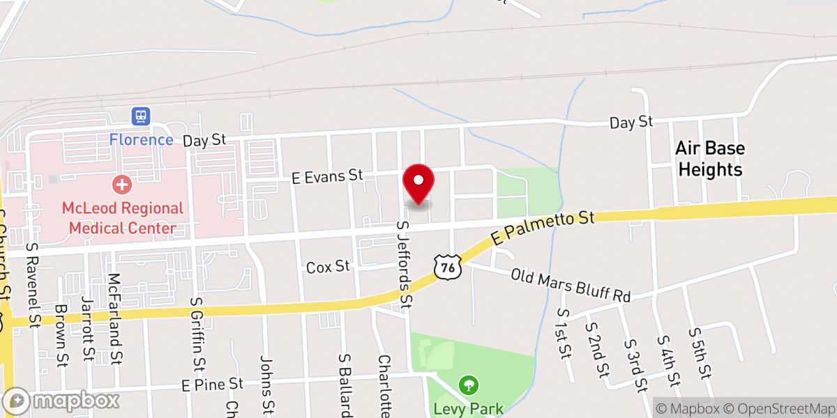 Map showing location of Mount Zion AME Church