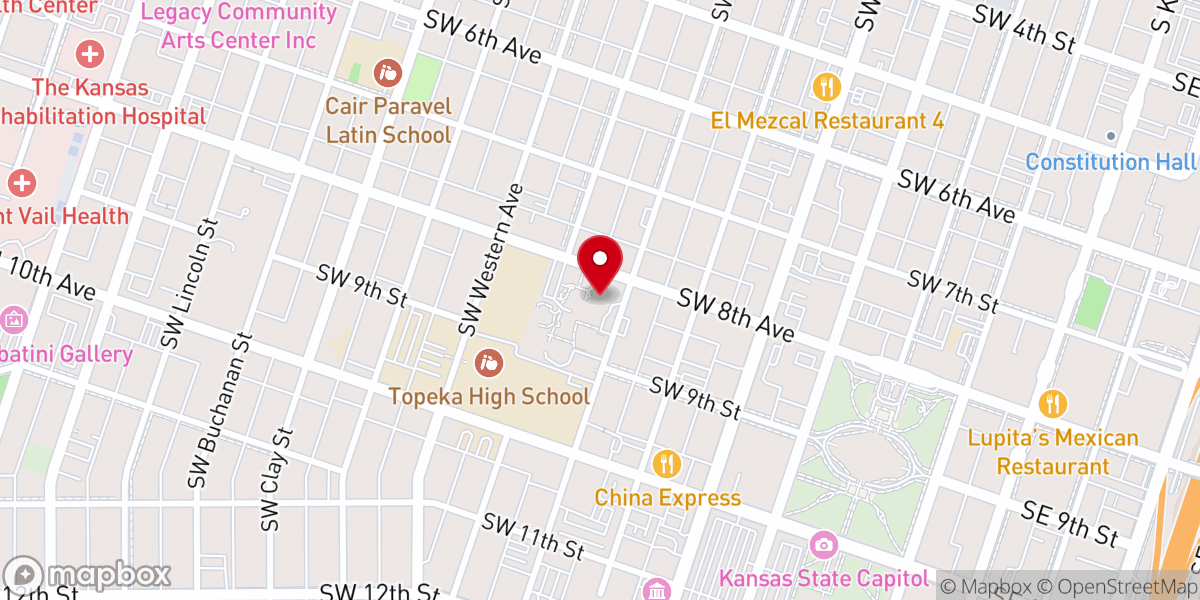 Map showing location of Grace Episcopal Cathedral
