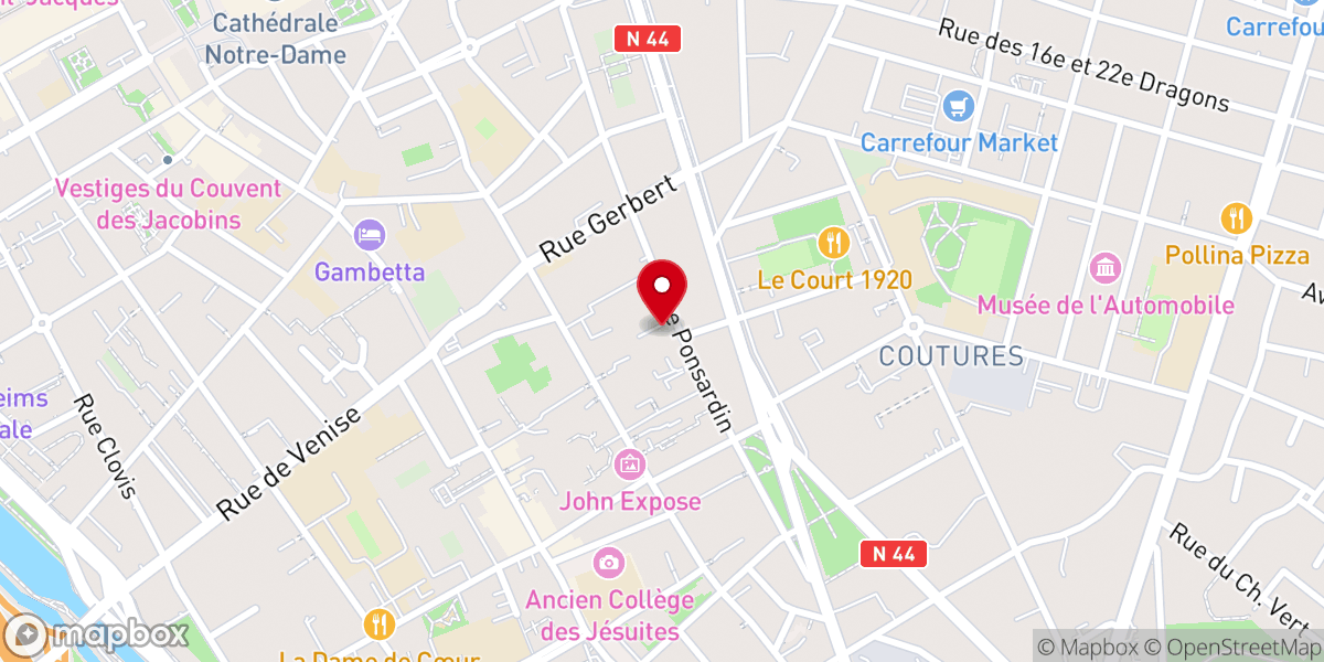 Map showing location of Église Évangélique Baptiste de Reims