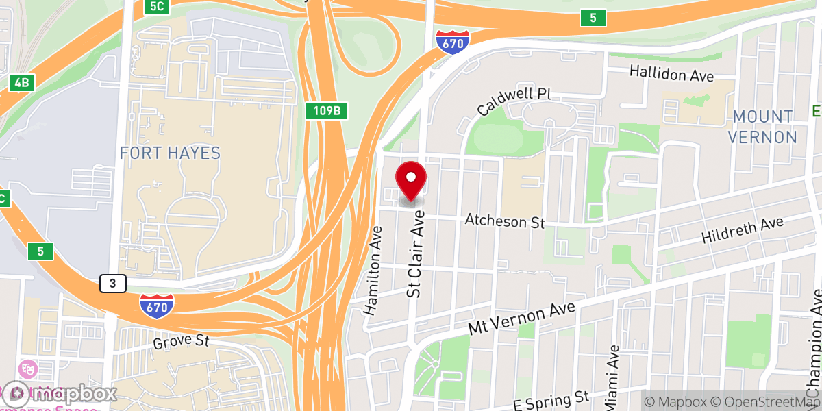 Map showing location of The Trinity Baptist Church