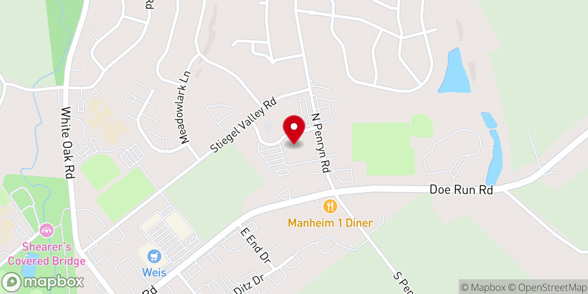 Map showing location of Manheim Brethren In Christ
