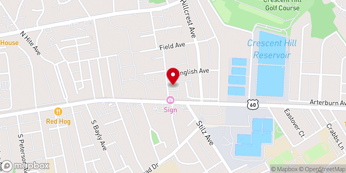 Map showing location of Louisville Korean Seventh-day Adventist