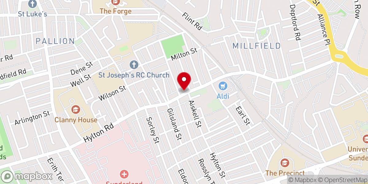 Map showing location of City Life Church Sunderland