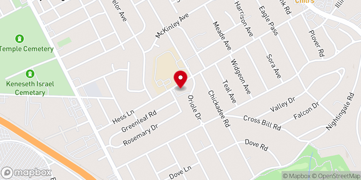Map showing location of Audubon Baptist Church