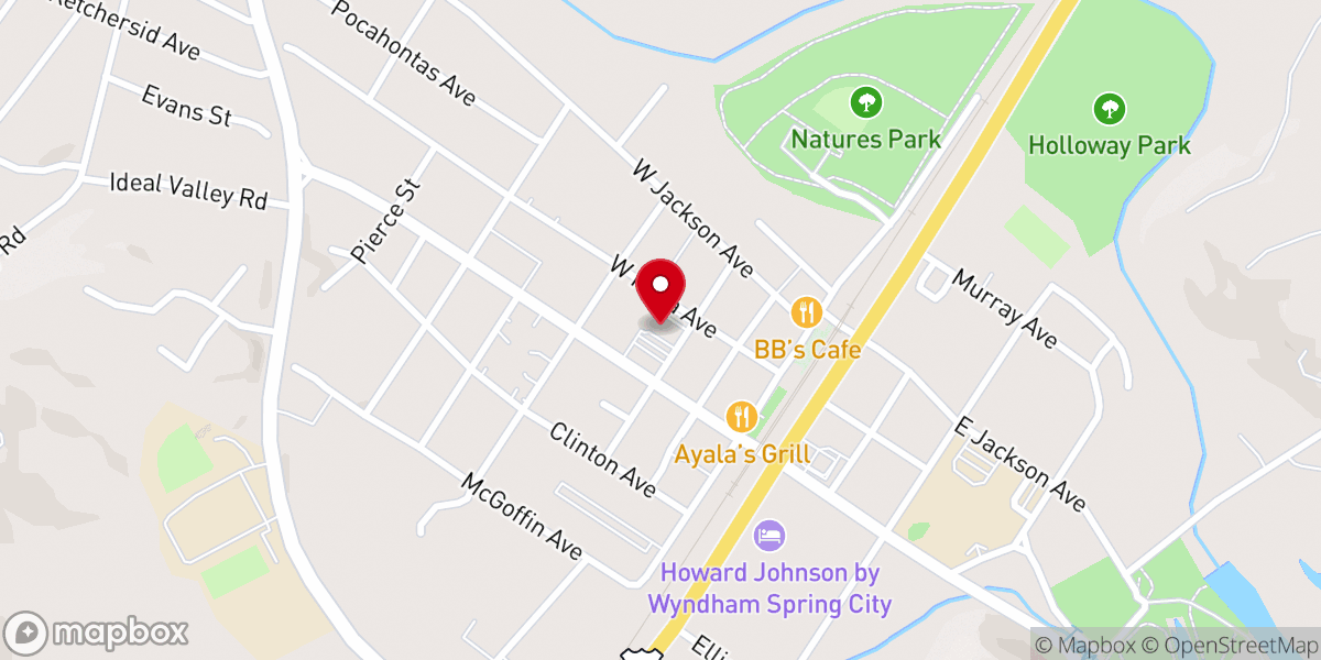 Map showing location of Spring City Methodist Church