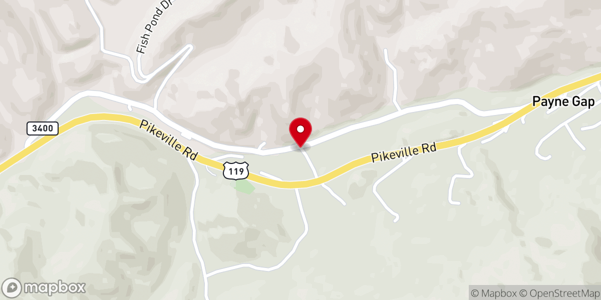 Map showing location of Payne Gap Church