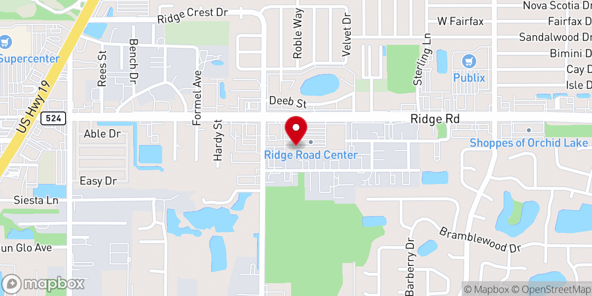 Map showing location of Twelve Church - Port Richey