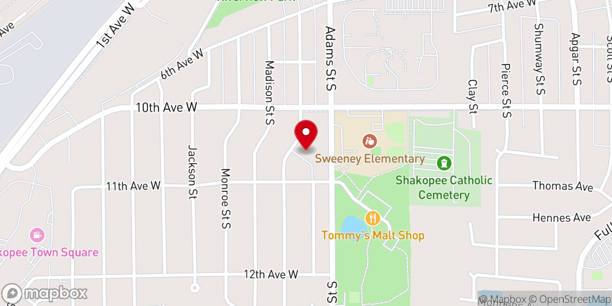 Map showing location of New Creation Lutheran Church
