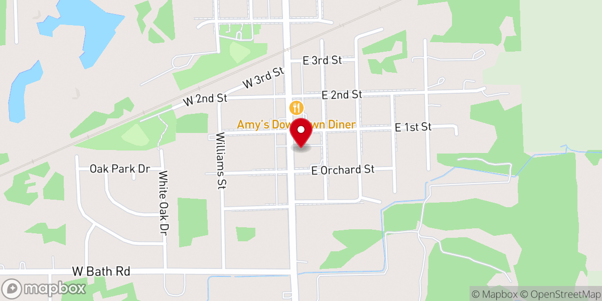 Map showing location of Perry Baptist Church