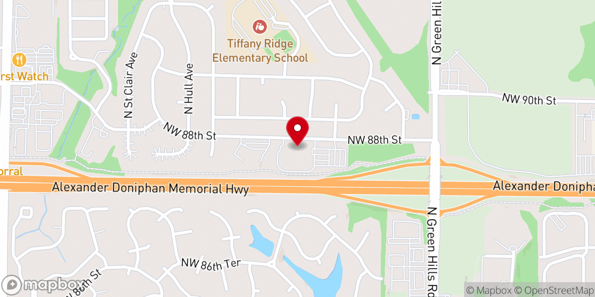 Map showing location of Hope Church