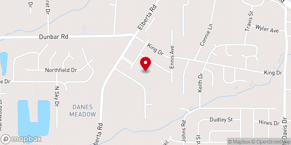 Map showing location of Greater Springfield Baptist Church