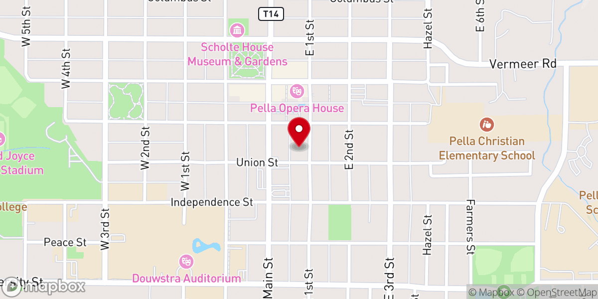 Map showing location of Second Christian Reformed Church