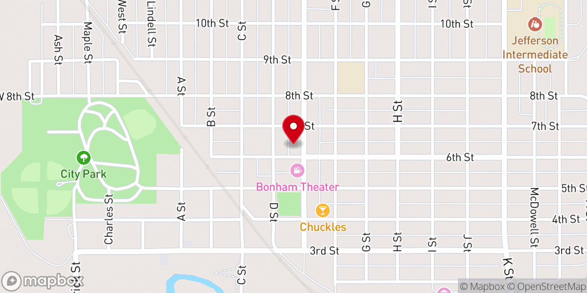 Map showing location of Fairbury Methodist Church