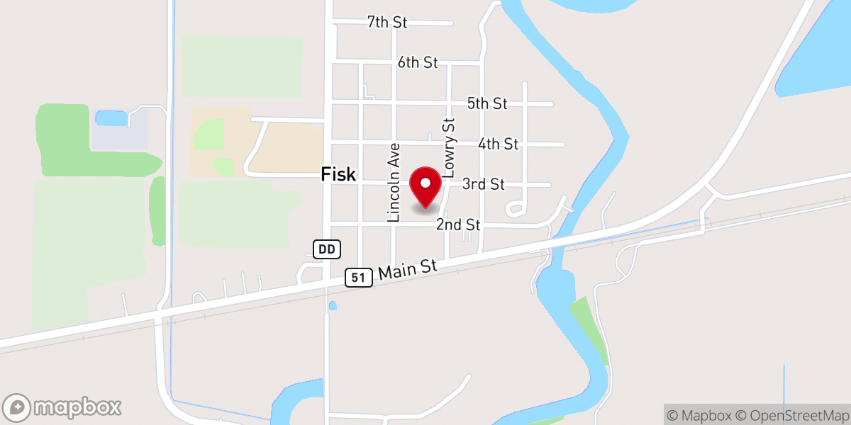 Map showing location of Fisk Presbyterian Church
