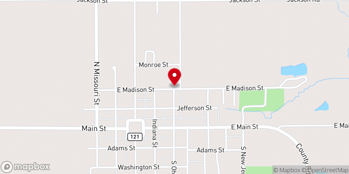 Map showing location of Toledo United Methodist Church