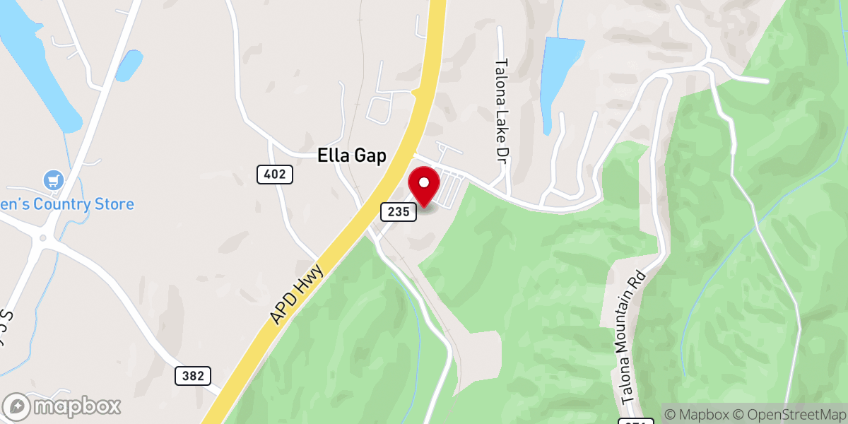 Map showing location of Panorama Orchards & Farm Market