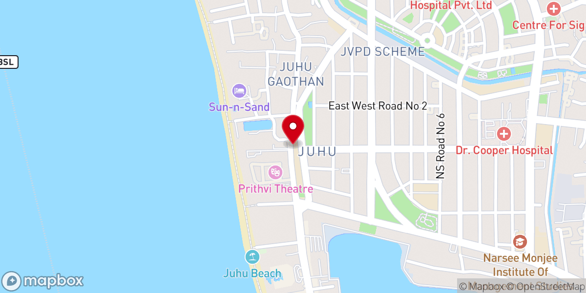 Map showing location of St. Joseph's Church, Juhu