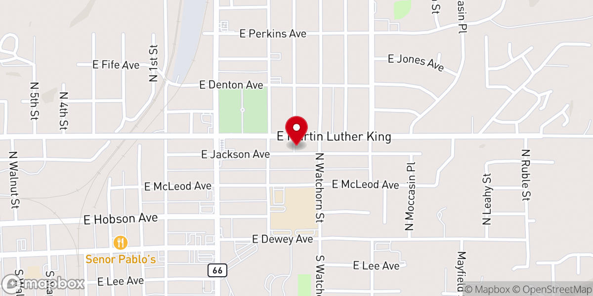 Map showing location of Eastside Church of Christ