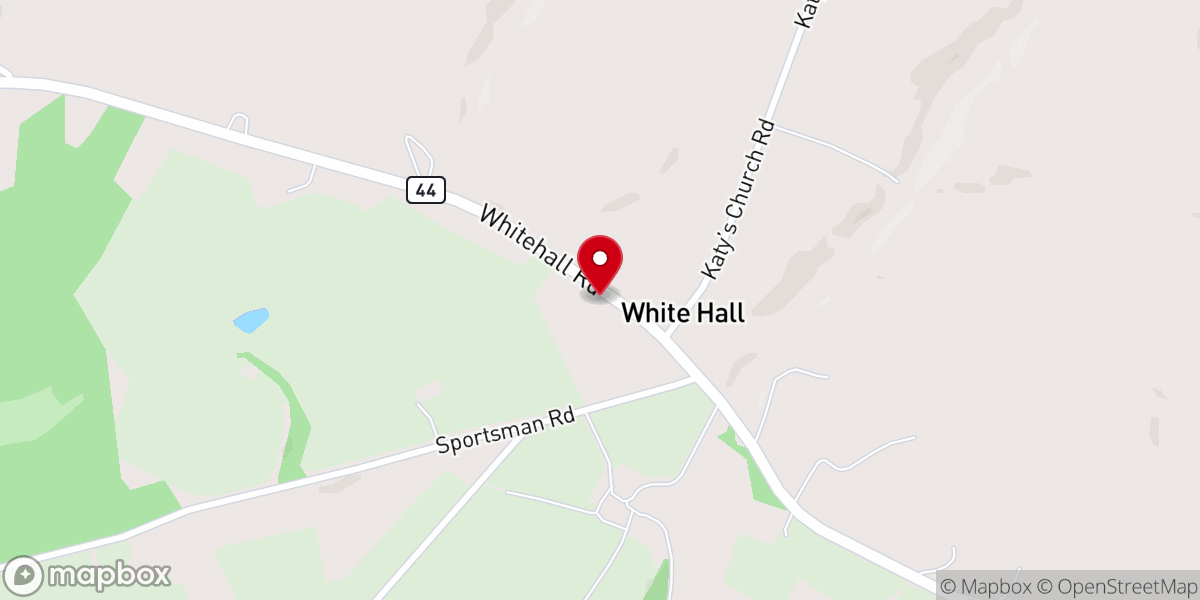 Map showing location of White Hall Baptist Church
