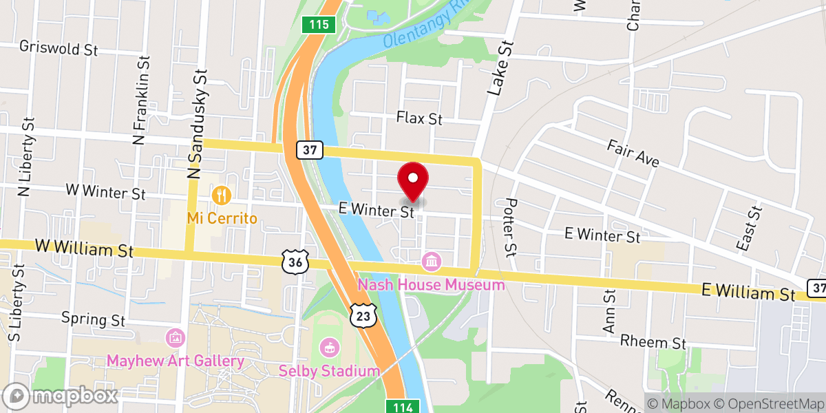 Map showing location of Common Ground Free Store Ministries