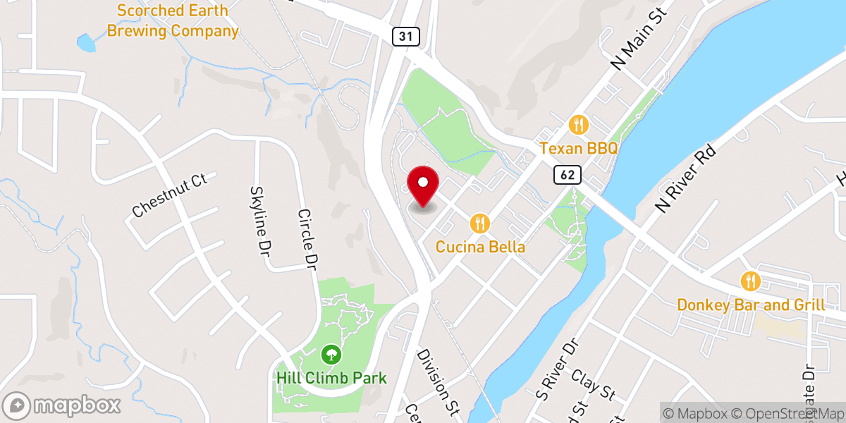 Map showing location of St. John's Lutheran Church