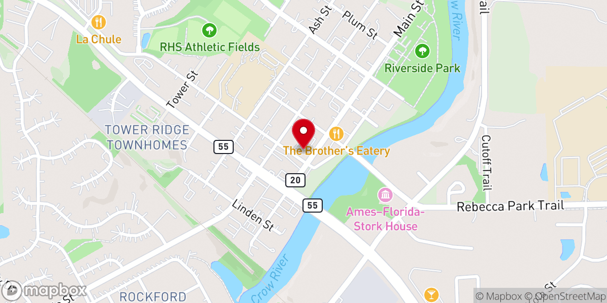 Map showing location of Cross Lutheran Church