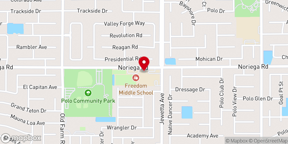 Map showing location of Vanguard Bible Church