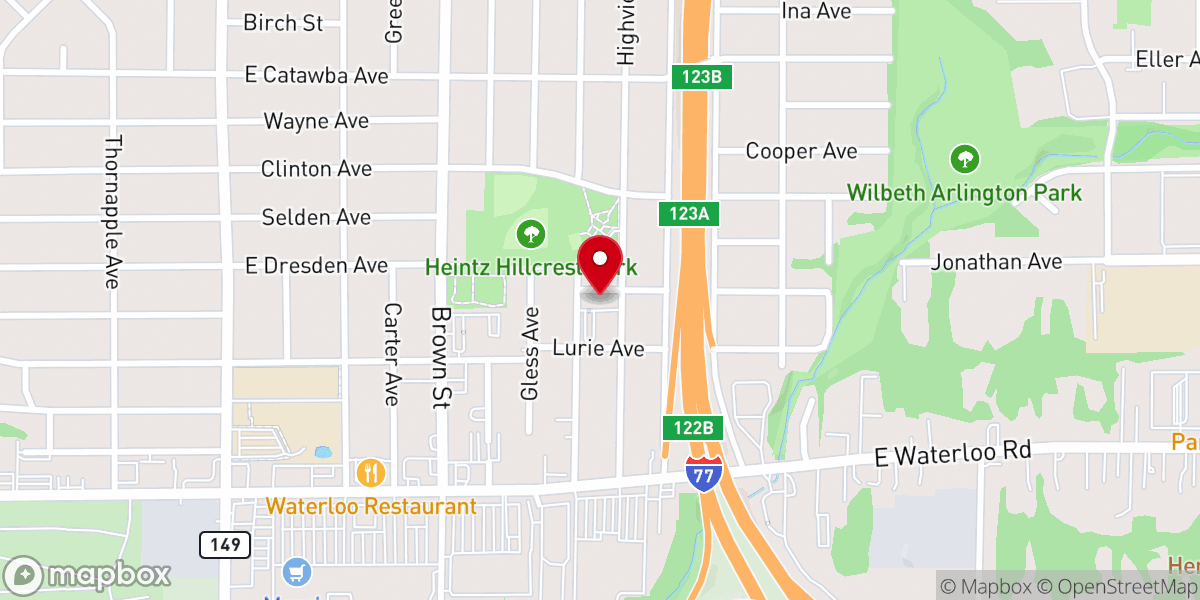 Map showing location of Hope Baptist Church