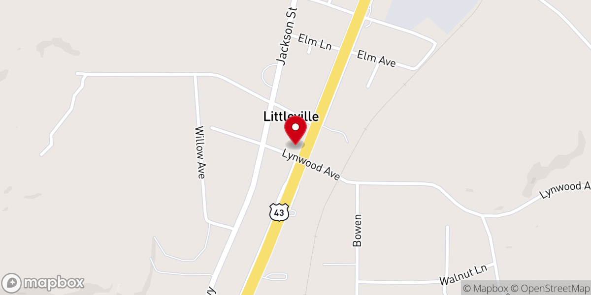 Map showing location of First Baptist Church Of Littleville