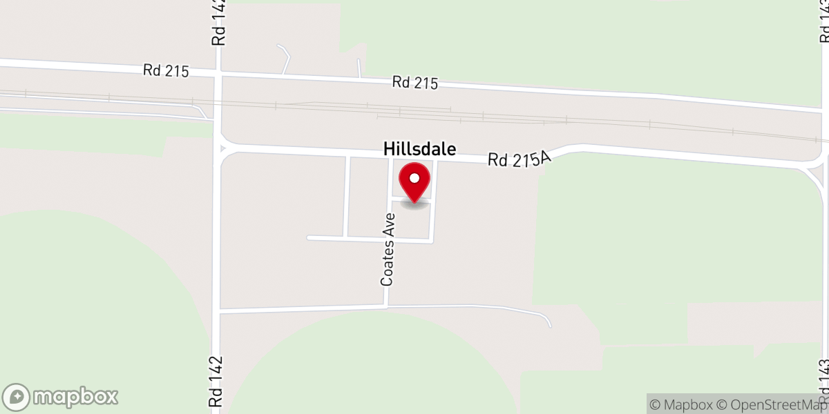 Map showing location of Hillsdale Methodist Church