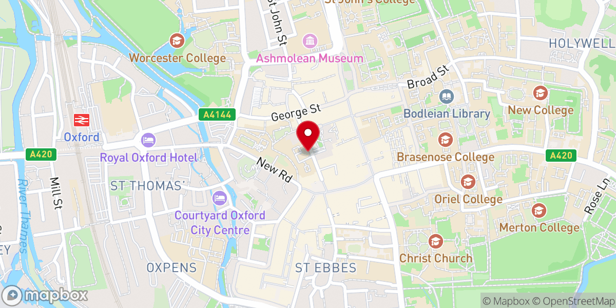 Map showing location of Church of St Peter-le-Bailey