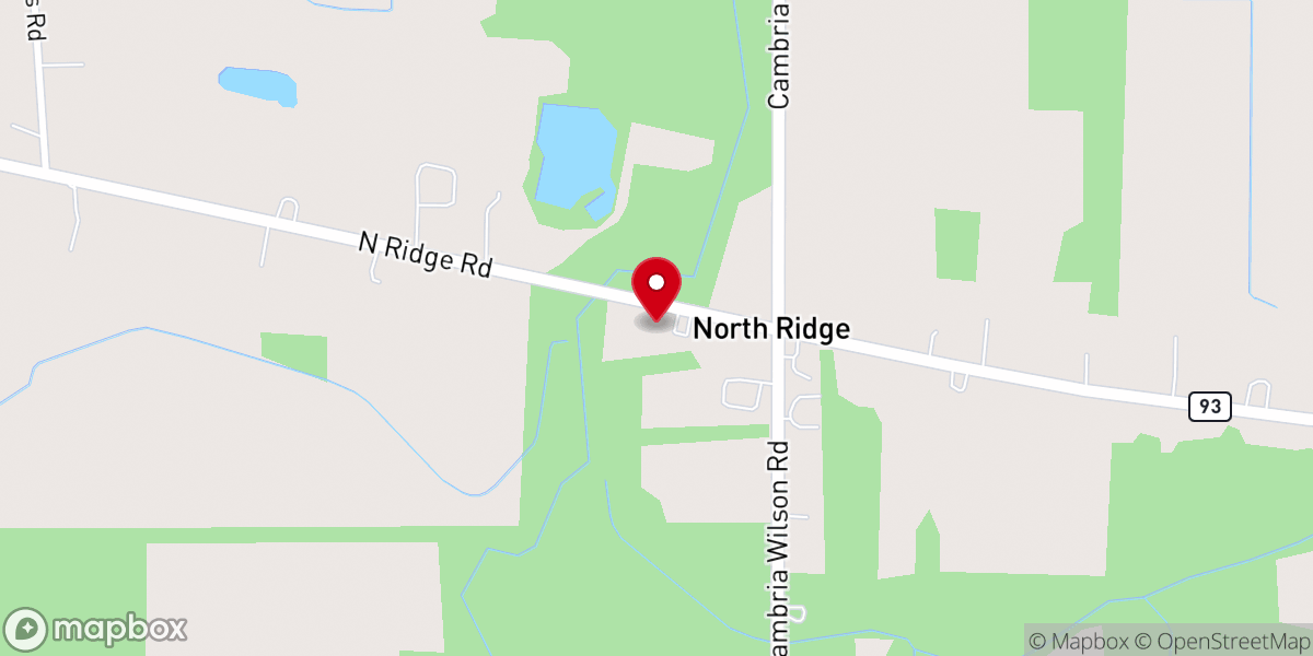 Map showing location of North Ridge United Methodist Church
