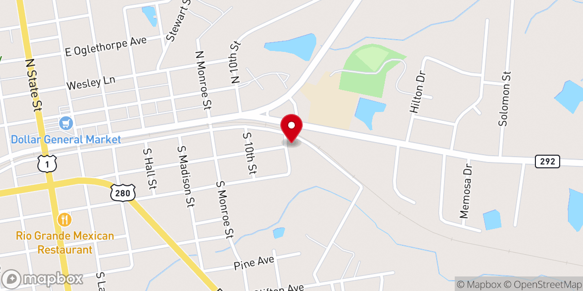 Map showing location of Pentecostal Church of Christ