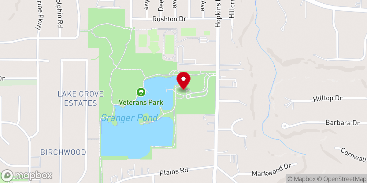 Map showing location of Veterans Park