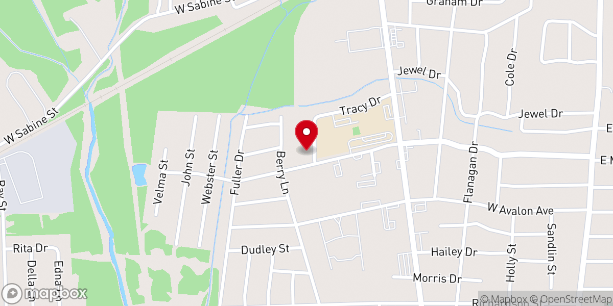 Map showing location of New Zion Baptist Church