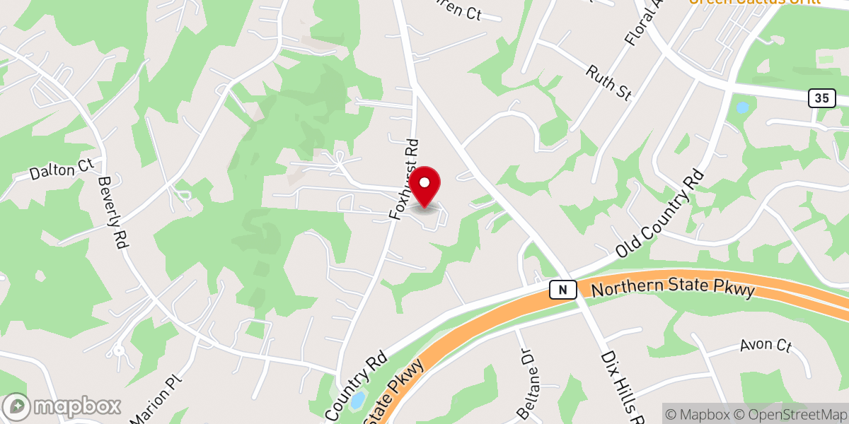 Map showing location of Dix Hills Evangelical Free Church