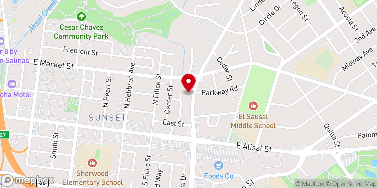 Map showing location of Christ the Rock Church