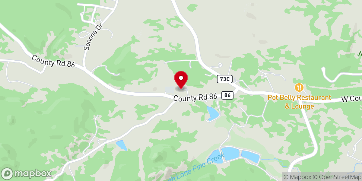 Map showing location of Our Lady of the Lakes Catholic Church