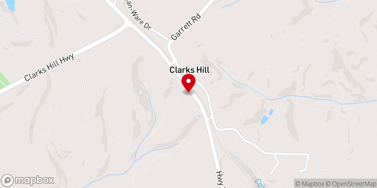 Map showing location of Bethlehem Baptist Church of Clarks Hill
