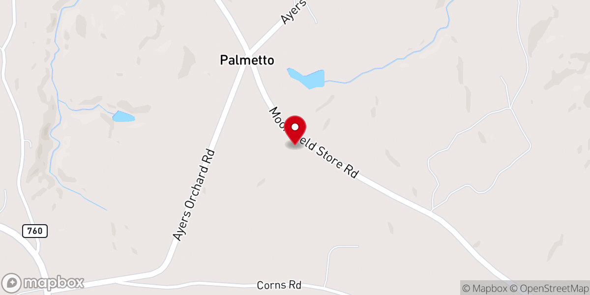 Map showing location of Russell Creek Primitive Baptist Church